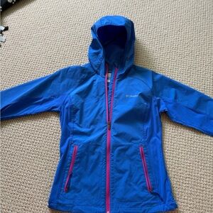Columbia Bright Blue Shell Jacket with Pink Accent